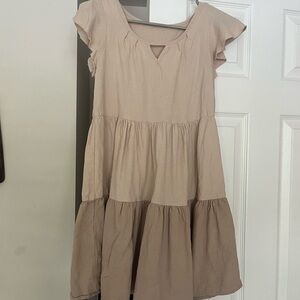 SHEIN Light Brown Textured Dress